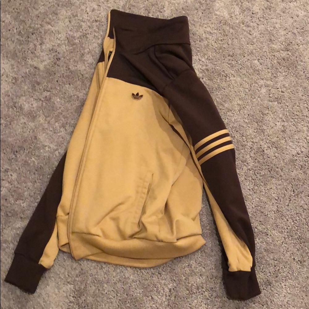 khaki vintage adidas zip up